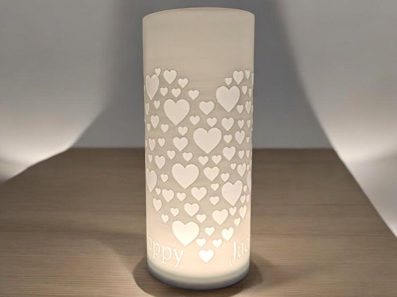 heart light with customisable names