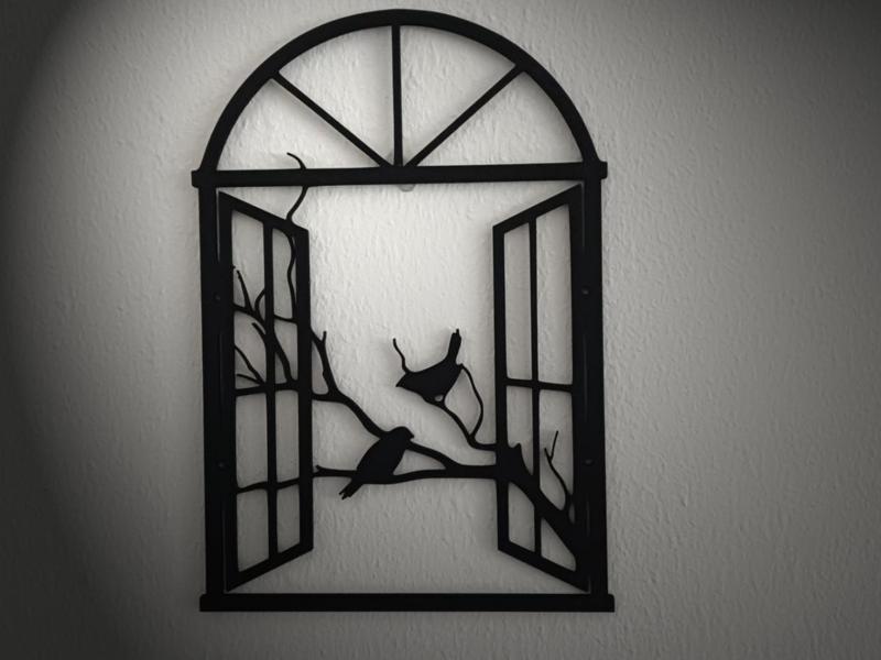 Window with birds