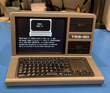 TRS-80 inspired 40% scale model. Raspberry Pi based emulator fits inside.