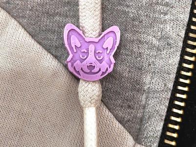 Corgi hoodie drawstring beads, shoe lace beads