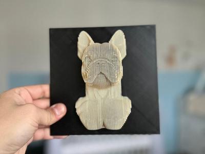 Layered Sculpture French Bulldog