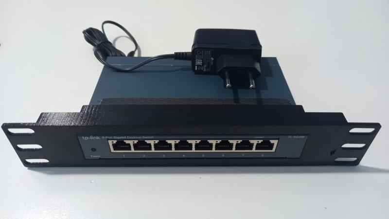 Sturdy 10 inch rack mount for the TL-SG108 consumer network switch