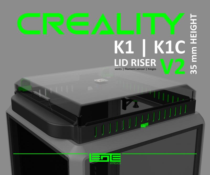 CREALITY K1 | K1C | K1SE - LID RISER V2 [WITHOUT LEDs] [35mm height]