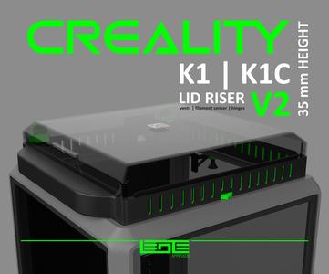 CREALITY K1 | K1C | K1SE - LID RISER V2 [WITHOUT LEDs] [35mm height]