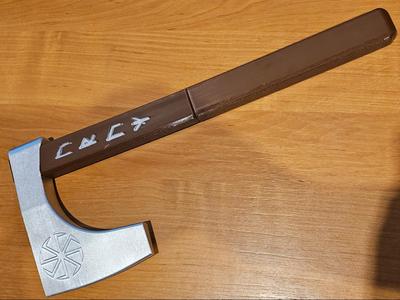 Slavic Battle Axe with runes