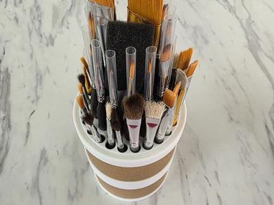 Simple Paint Brush Holder - Recycled Bambu Spools