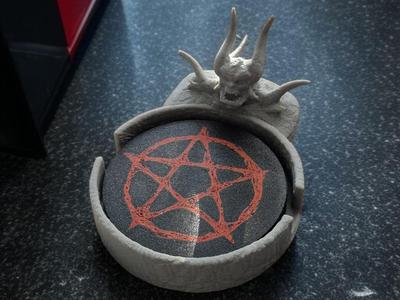 Satanic/Demonic/Gothic Coaster Set with Demon Tray