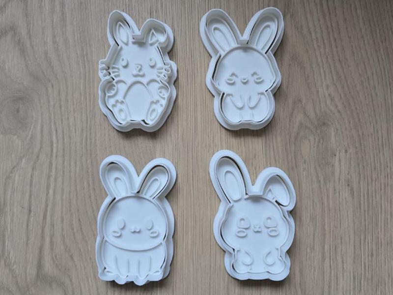 Bunny Easter Shape Cookie Cutter Playdoh Stamp