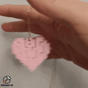 Articulated Pixel Heart Pendant – XL Edition