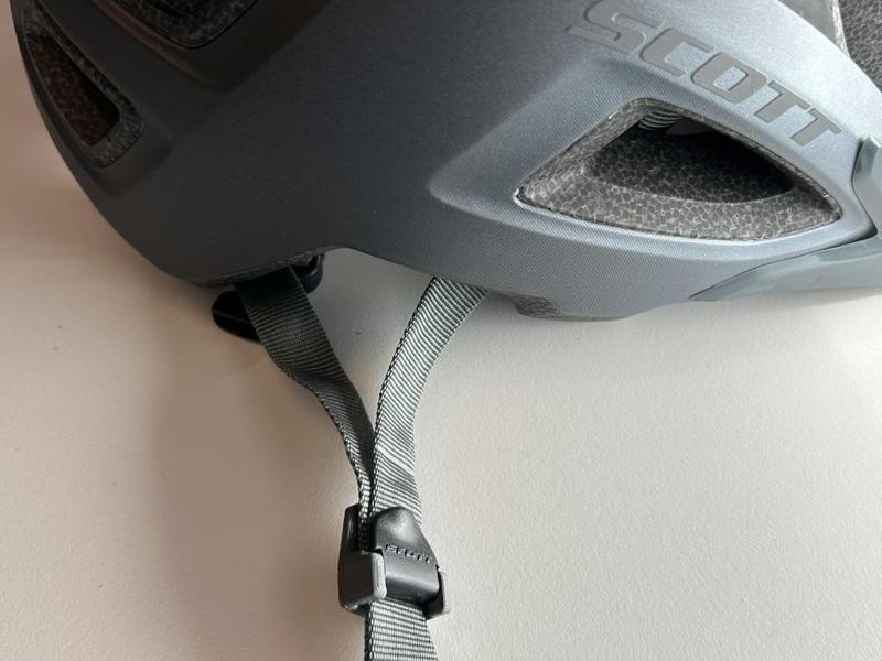 Bicycle helmet strap divider