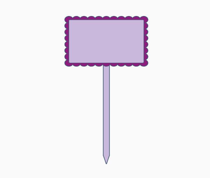 Scalloped Border Plant Label 3 Inch Pick.stl