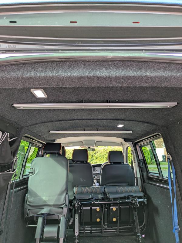 Ceiling rail hardware for 80x16 rails in VW Transporter T6.1