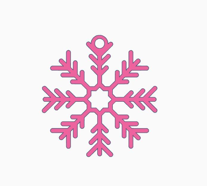Snowflake Christmas Earring 3.stl