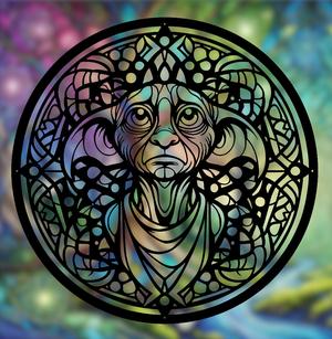 Magical Elf Dobby Harry Potter Mandala Art – 2D geometric wall art (Stained Glass Style)