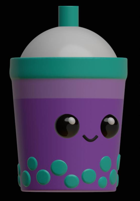 Happy Boba Clicky Fidget and Keychain