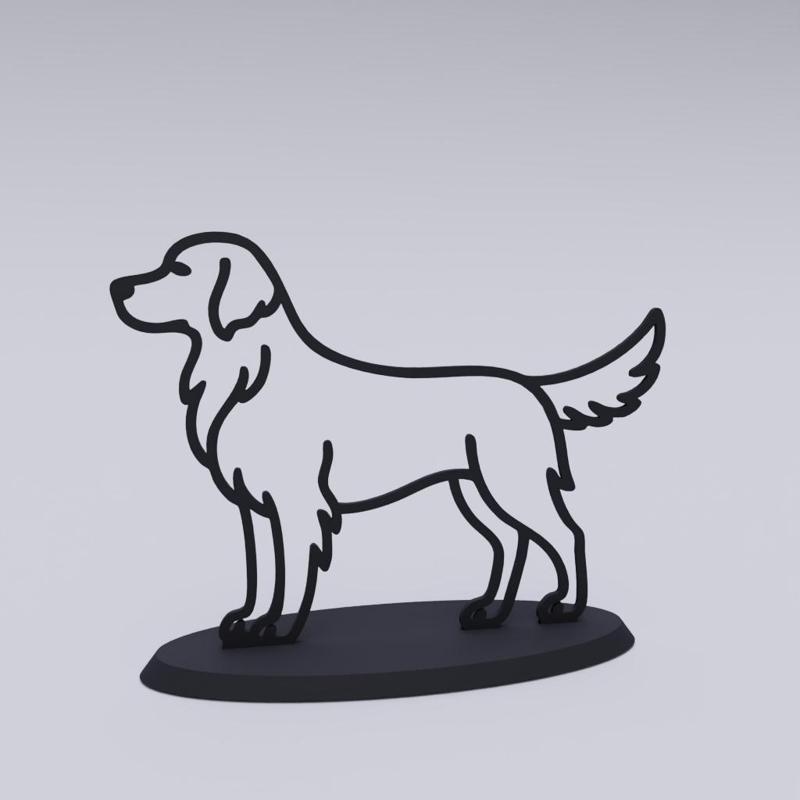 Golden Retriever Silhouette – 3D Printable Dog Decor | Minimal Home STL File | Digital Download for Dog Lovers