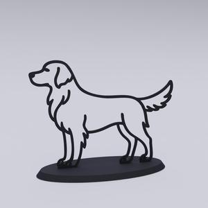 Golden Retriever Silhouette – 3D Printable Dog Decor | Minimal Home STL File | Digital Download for Dog Lovers