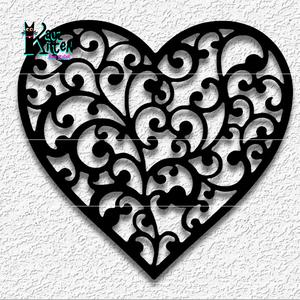 Valentines Day Paisley Mandala heart wall art