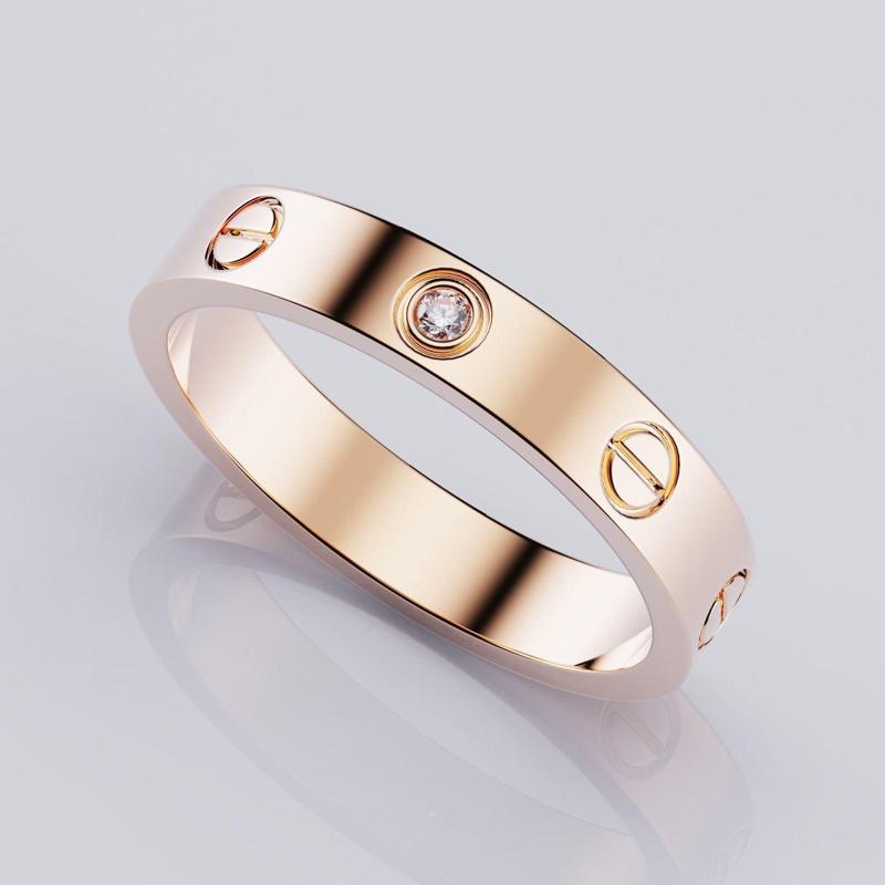 Wedding rings Love Collection version1 All Sizes 1 stone