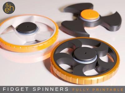Fidget Spinners – 3 Designs, Fully Printable, Print-in-Place