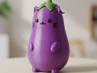 cute cat eggplant