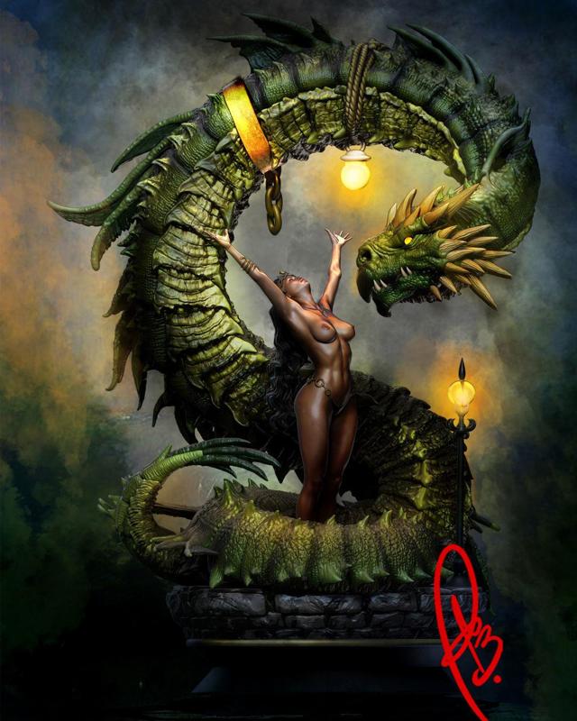GIRL AND DRAGON BY CREATIVE GEEK MB