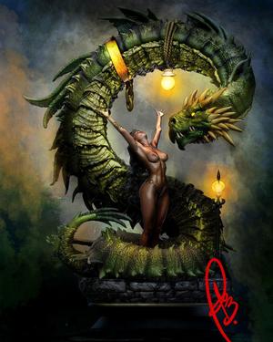 GIRL AND DRAGON BY CREATIVE GEEK MB