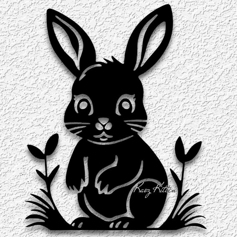 easter bunny rabbit wall art flower garden home decor