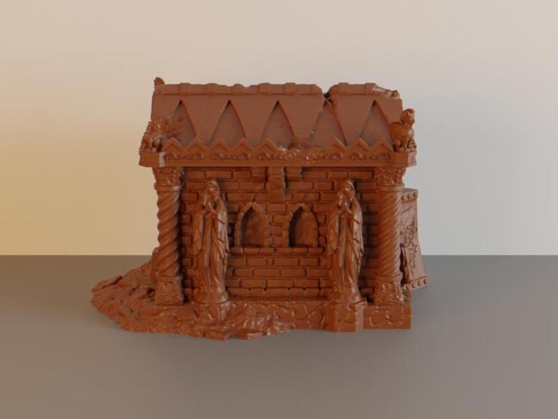 Small Ruined Tomb / Mausoleum terrain piece