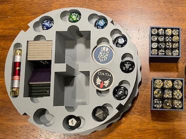 Tabletop Game Organizer with dice tray lid.