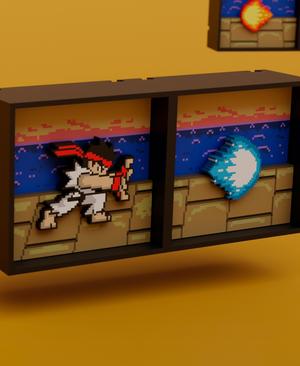 STREET FIGHTER RYU - Pixel Voxel Art Frame (No support, 3MF included)