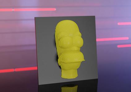 Homer Simpson Layered Wall Art – 3D Printed Pop Culture Home Decor