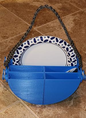 Plate and utensil caddy