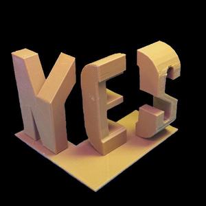 Yes/No typographical sculpture by Markus Raetz