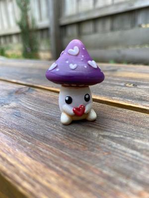 Heart-shroom cute mushroom character