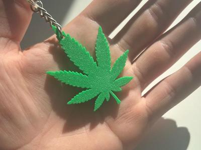 Weed leaf keychain