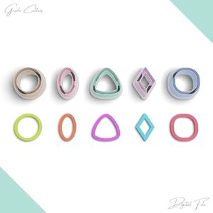 Thin Basic Shapes Polymer Clay Cutter Package, 5 Models, 2 Cutter Version, 5 Sizes Included, No: 962