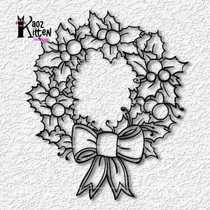 holly wreath wall art Merry Christmas decor