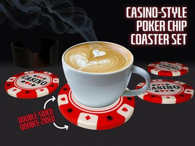 Poker Chip Coaster Set
