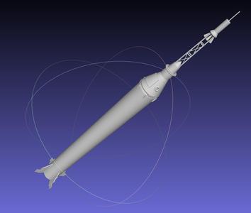 Mercury-Redstone Rocket Printable Miniature