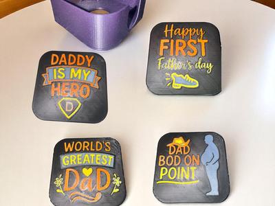 fathers day coaster set with holder