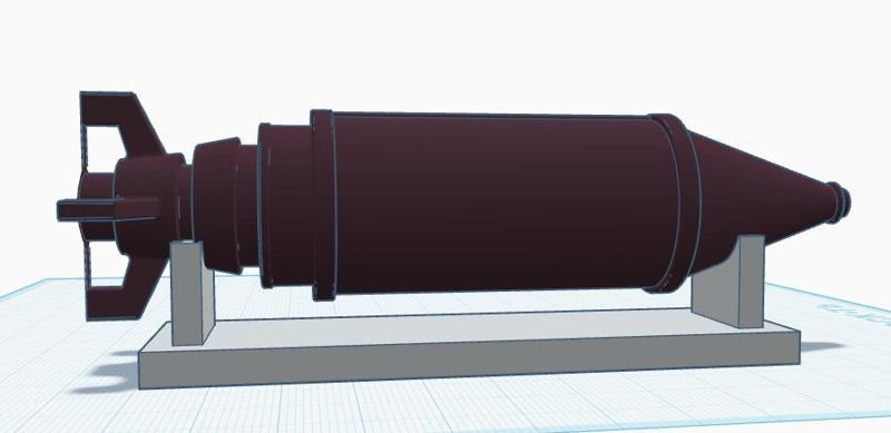 Small Rust rocket with stand