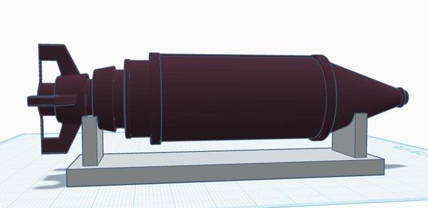 Small Rust rocket with stand