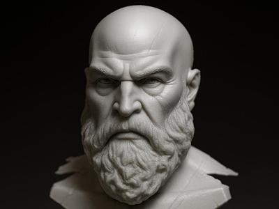 Kratos Bust – God of War Fan Art