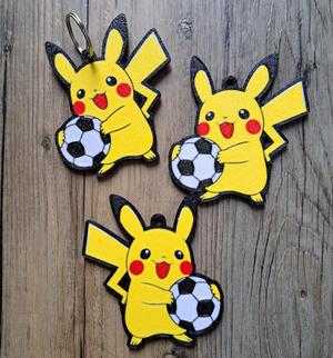 Soccer / Football Pikachu keychain