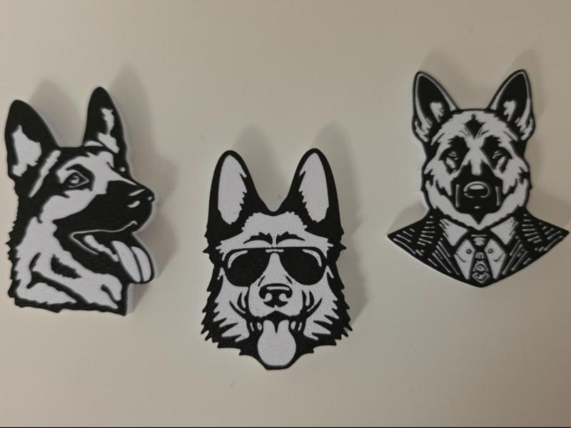 German Shepherd magnet/keychain 2 plate