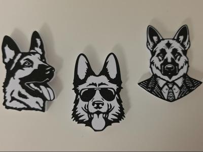 German Shepherd magnet/keychain 2 plate