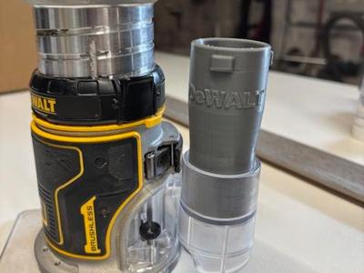 DEWALT 18V DCW604 Router Dust Collection Adapter Osvac