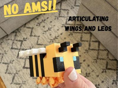 Minecraft Bee - No AMS - Articulating Wings/Legs