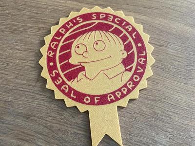 Ralph Wiggum / 2 color / seal of approval / award